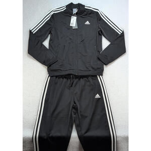 Adidas Essentials 3-Stripes Track Suit Women's size Small Black Athletic Fit